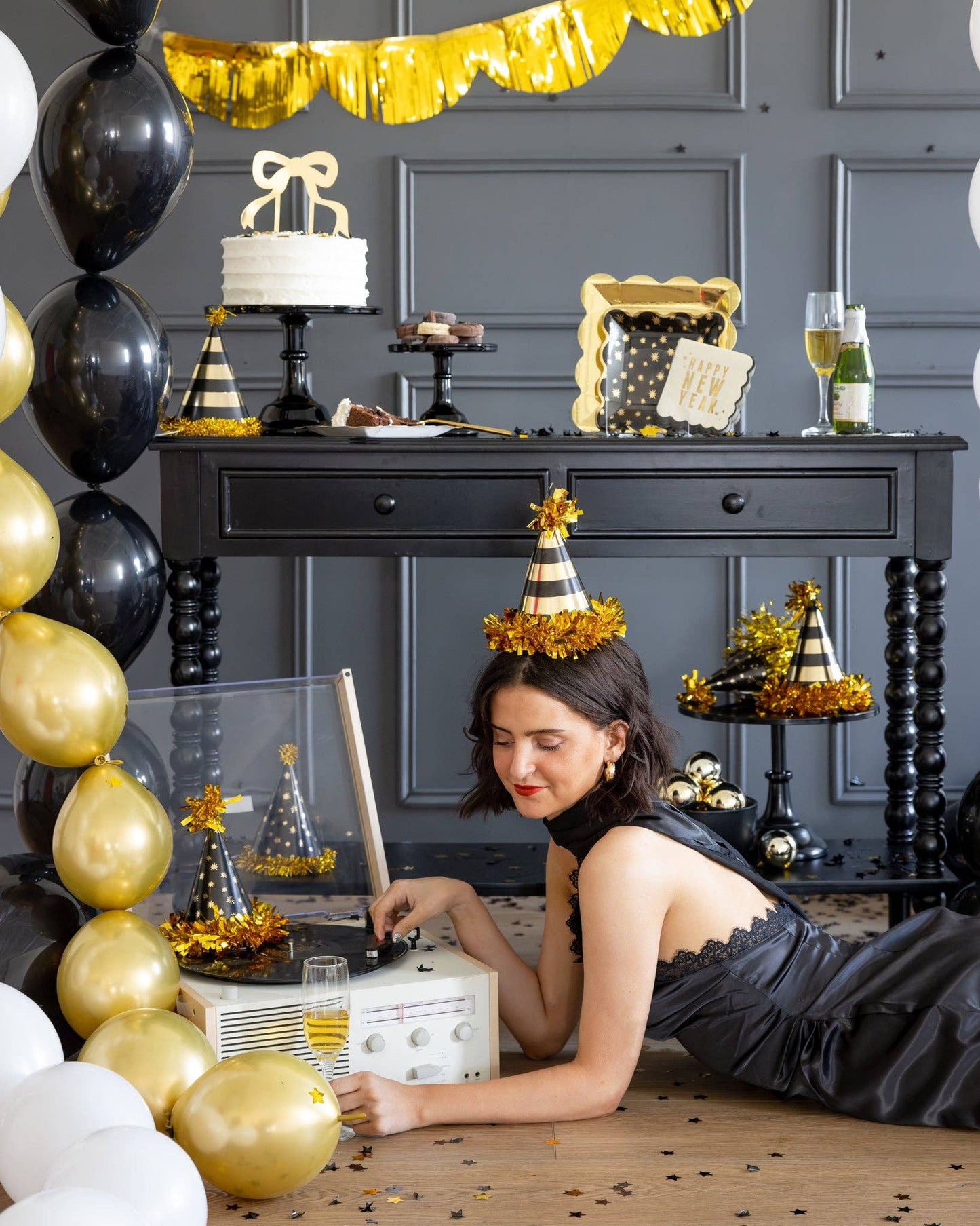 Black and Gold Party Hats
