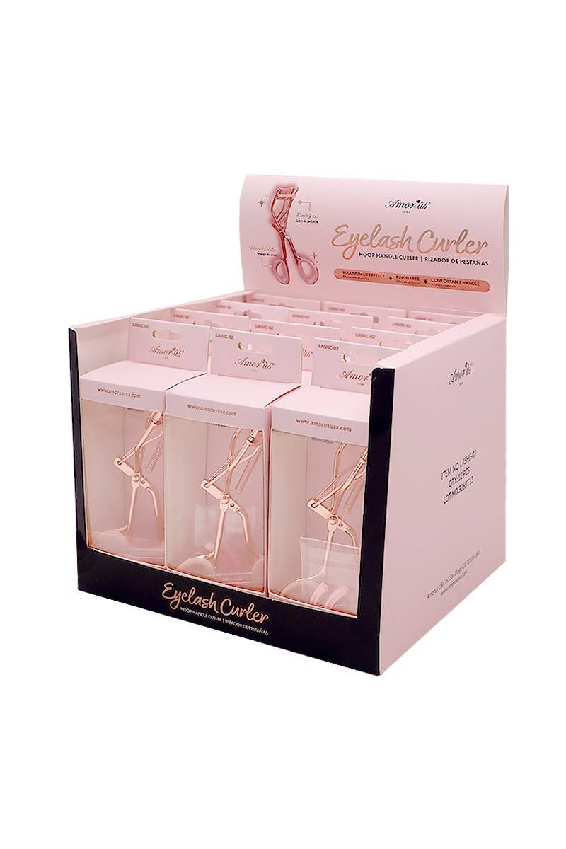 Amorus LASHC-02 Rose Gold Hoop Handle Eyelash Curler - 12pc
