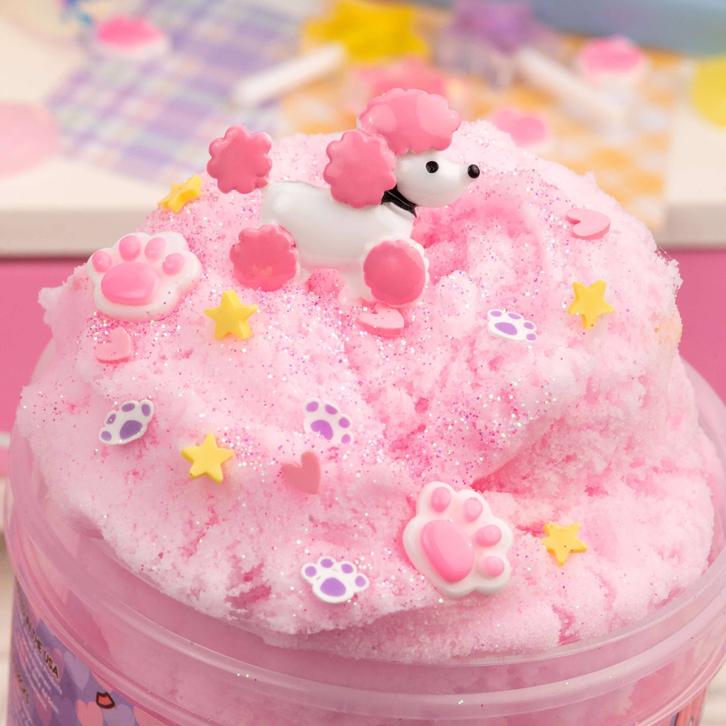 Fuzzy Pink Poodle Cloud Slime