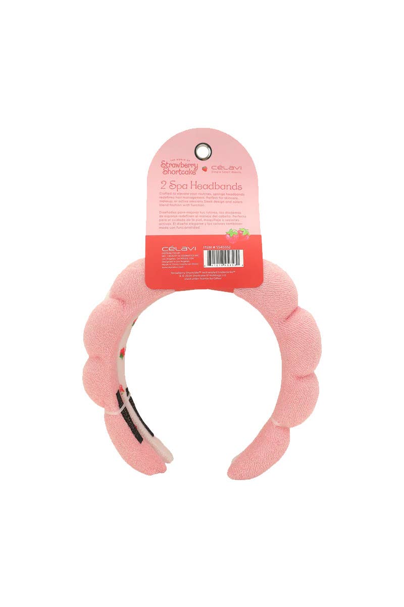 Celavi SS45552 Strawberry Shortcake 2pc Spa Headband - 12
