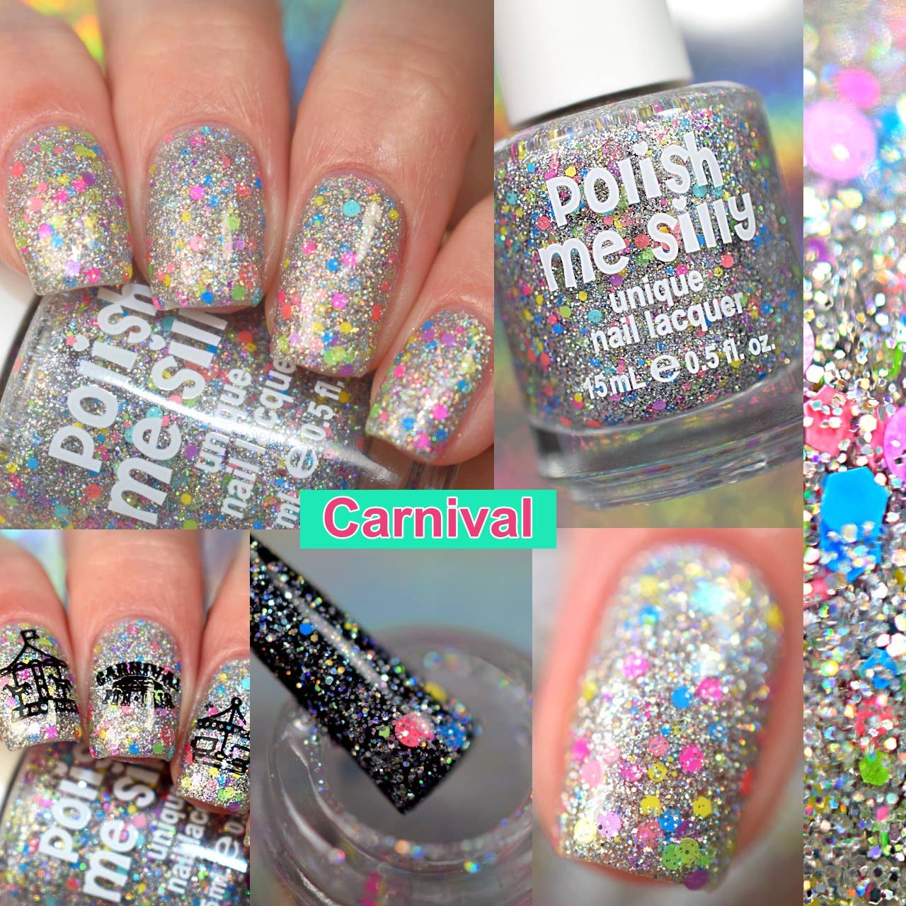 Carnival- Bright Lights Holographic Glitter Nail Polish