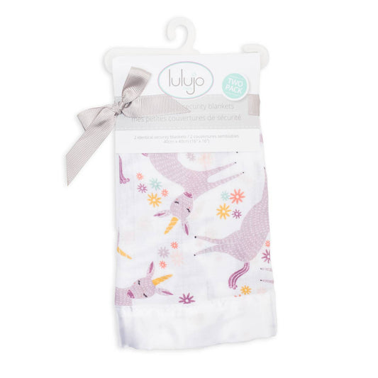 2-Pack Cotton Security Blankets 16" x 16" –  Unicorn