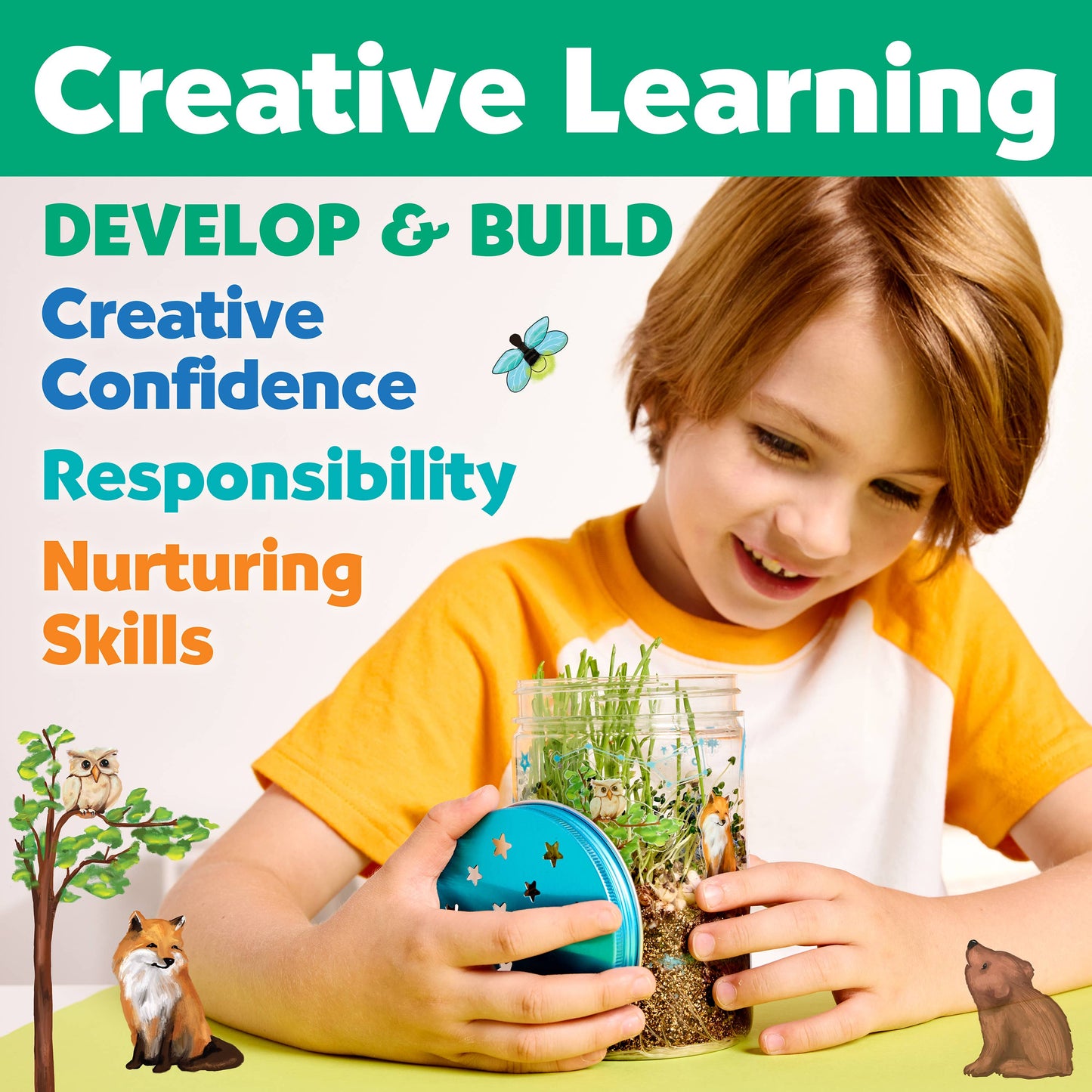 Grow N' Glow Terrarium DIY Craft Kit for Kids