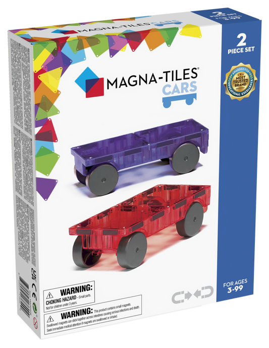 Magna-Tiles Cars 2-Piece Expansion Set: Purple & Red
