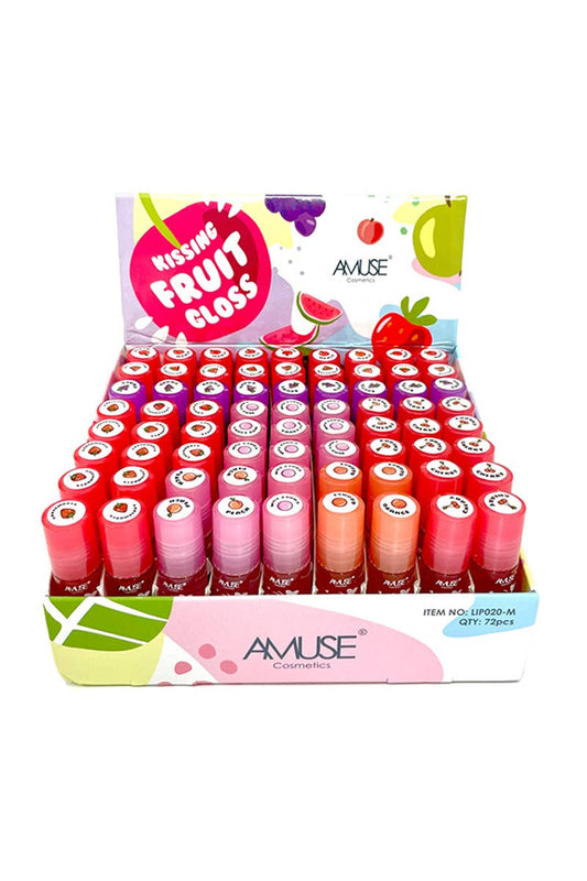 Amuse LIP020-M Kissing Fruit Roll On Lip Gloss - 72pc
