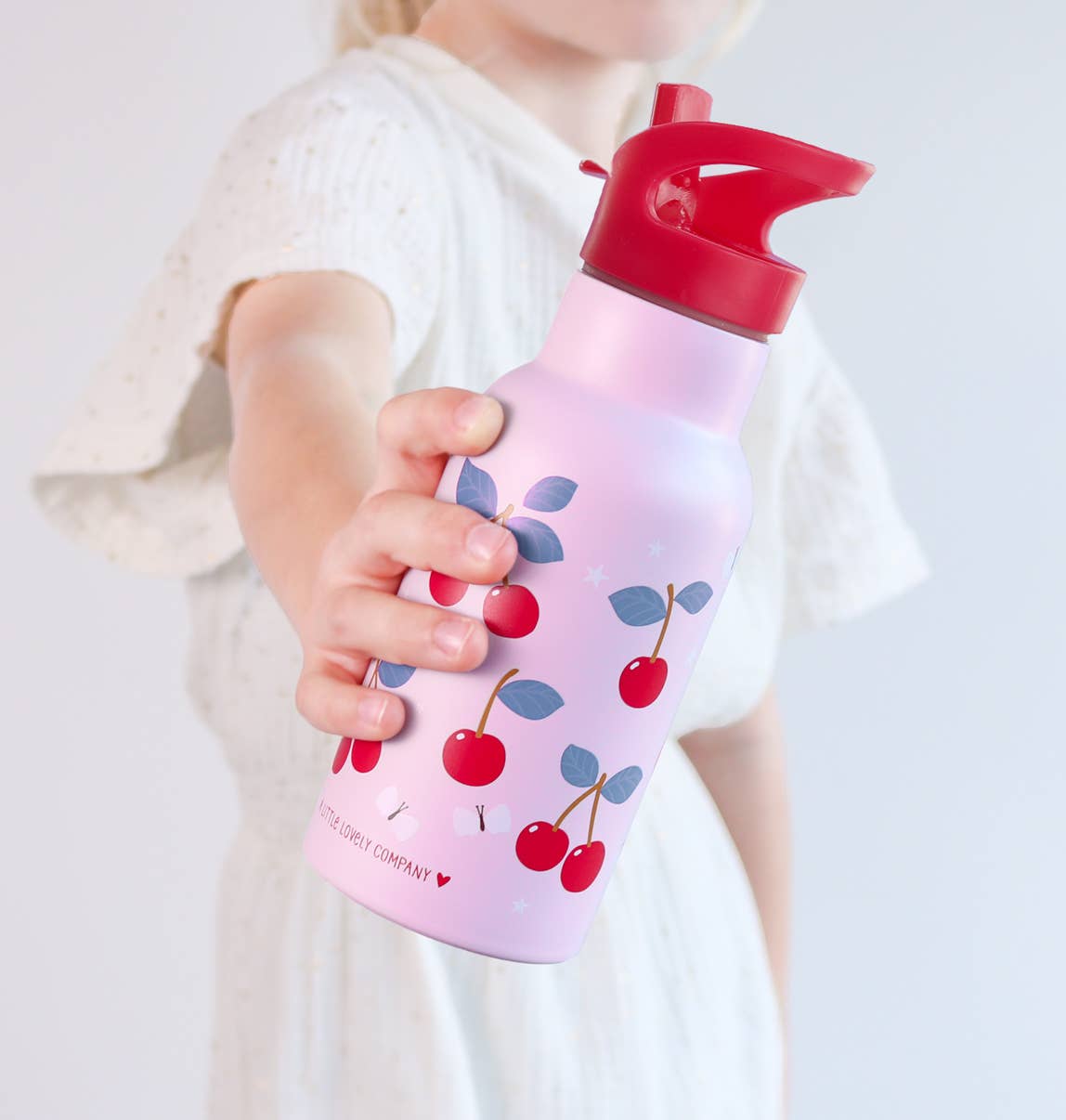 Kids stainless steel drink/water bottle: Cherries