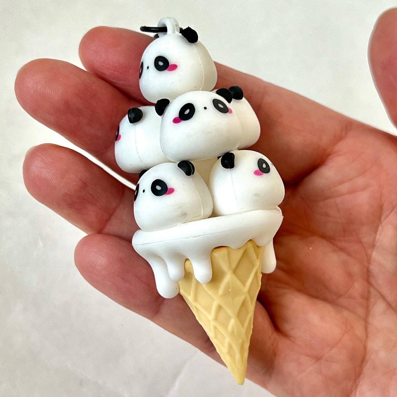 12163 PANDA CONE FAMILY KEY CHARM-12