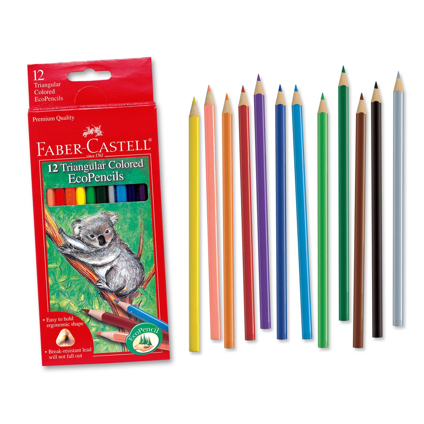 12 Triangular Colored Pencils EcoPencils