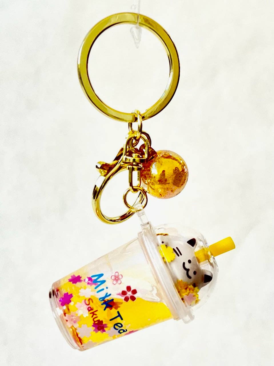 Kitty Milk Tea Floaty Key Charm