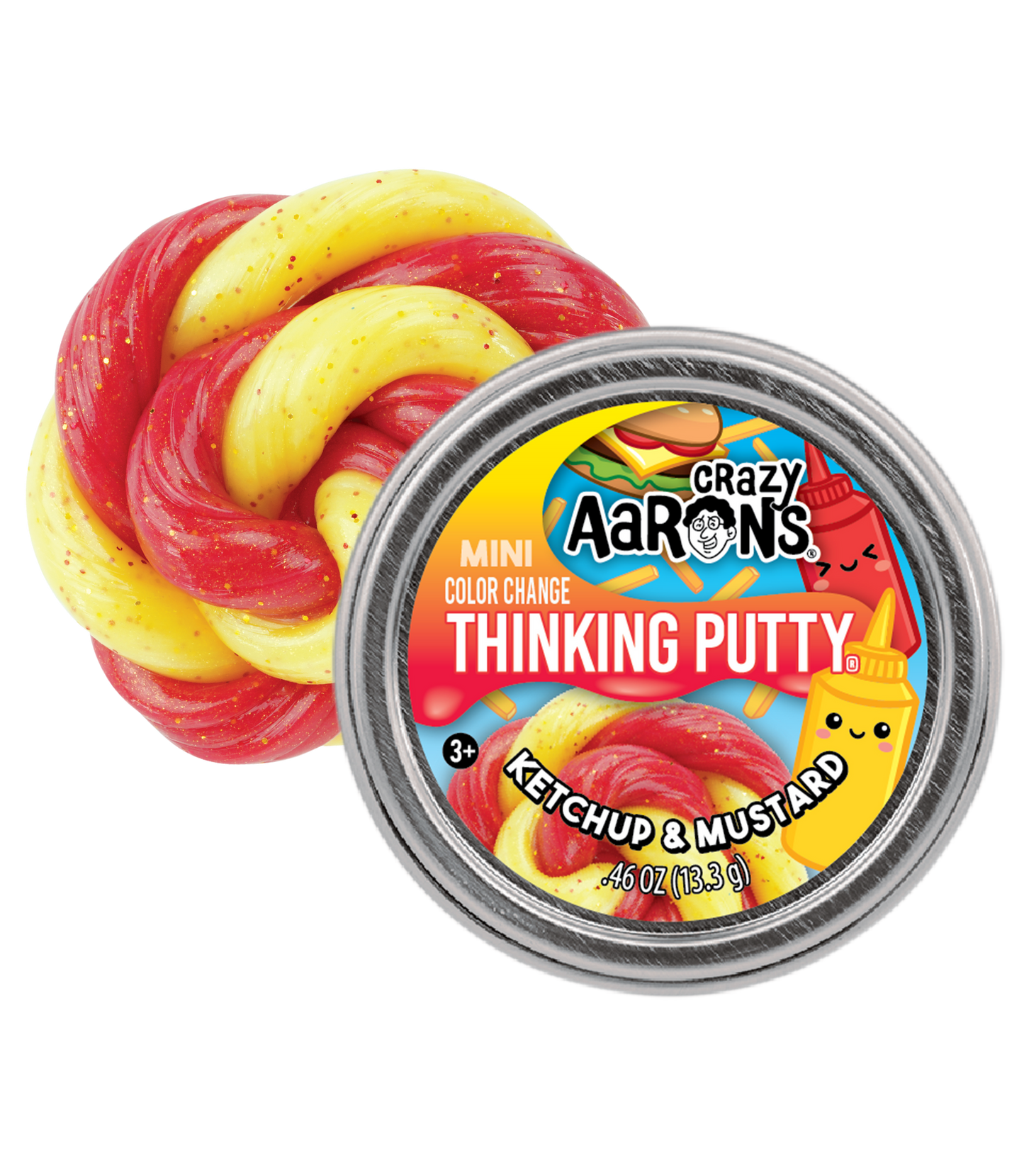 Mini Ketchup & Mustard - 2" Thinking Putty Tin