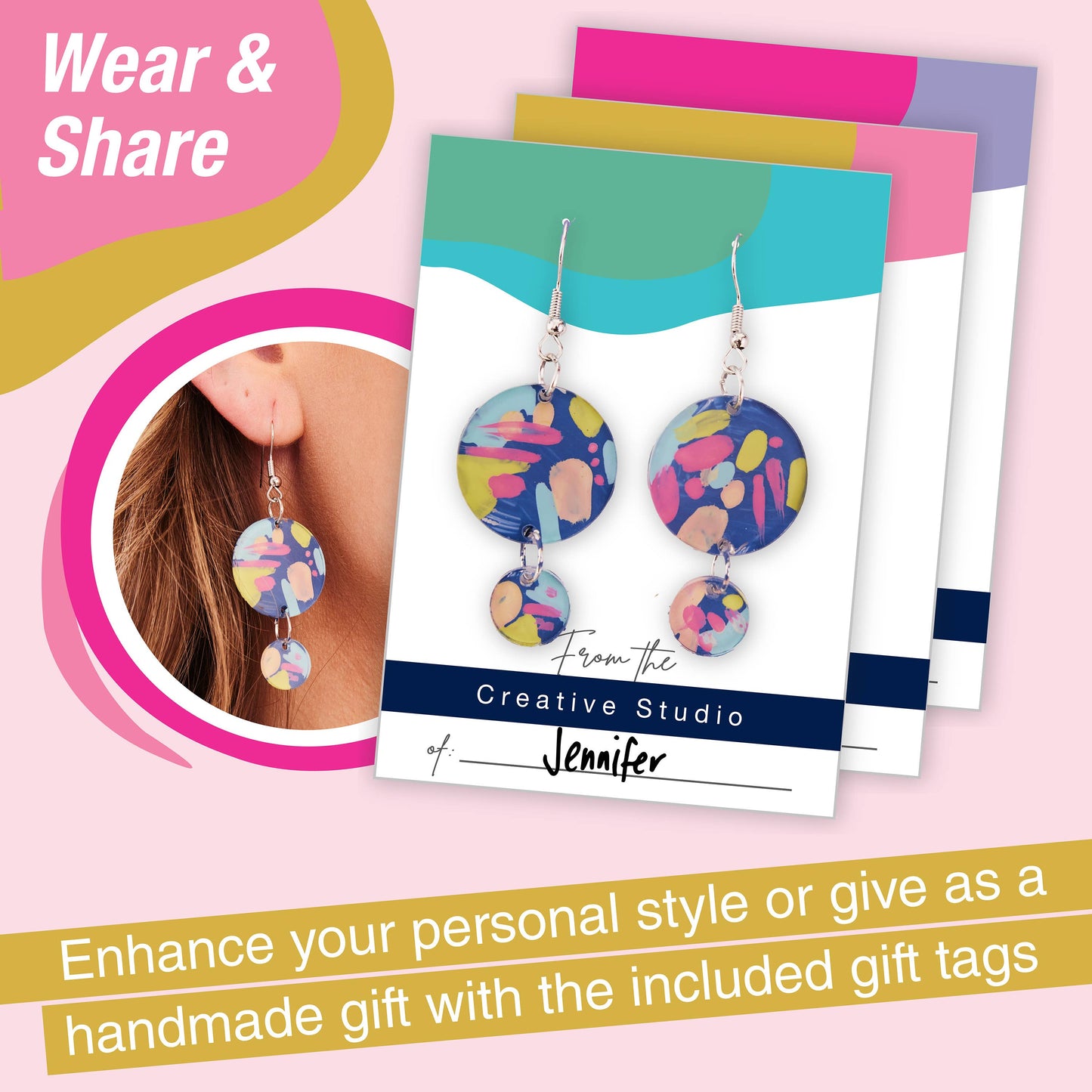 Painted Acrylic Earrings - Adult Craft Kit Makes 3 Pairs