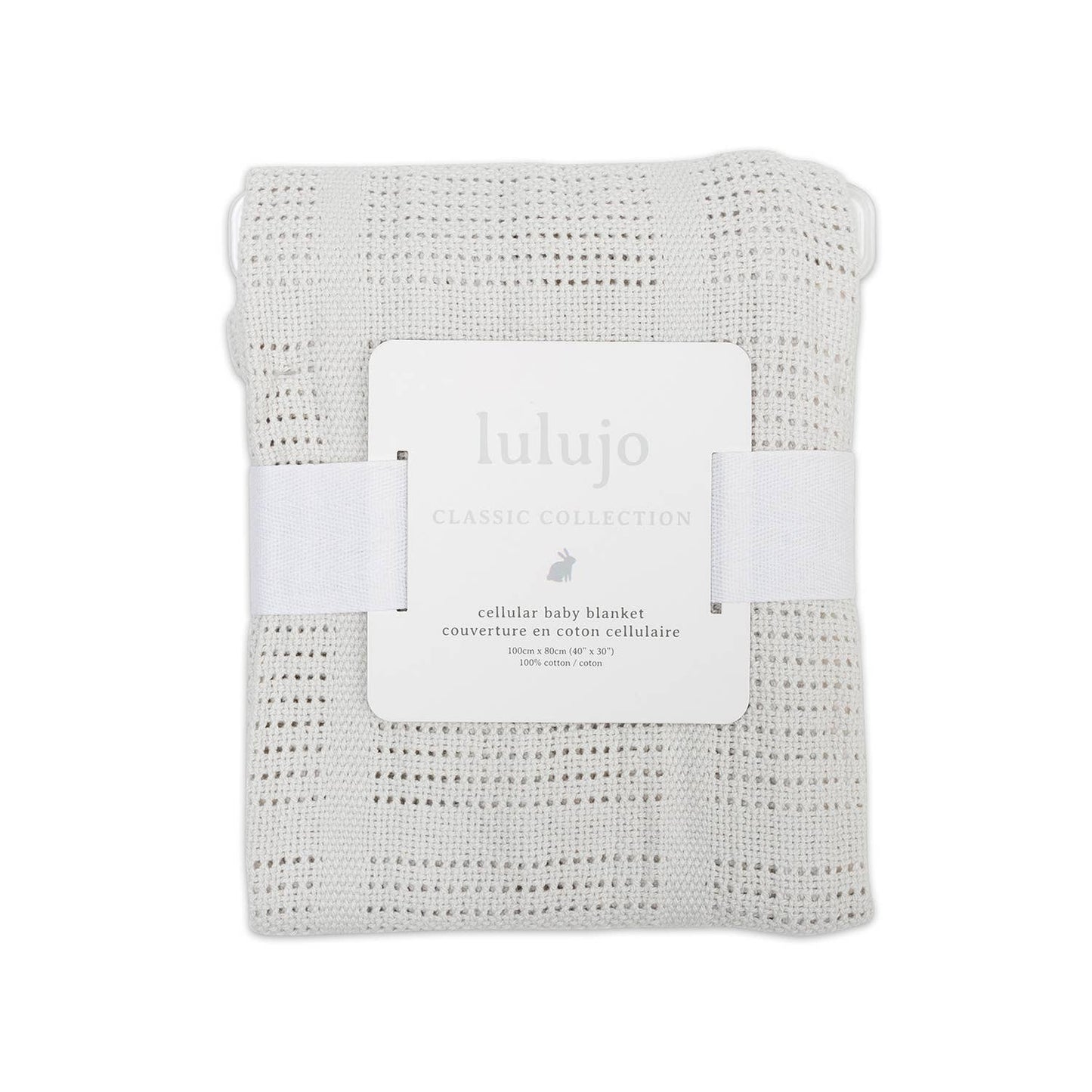 Cellular Baby Blanket – Grey - 100% Cotton (40" x 30")