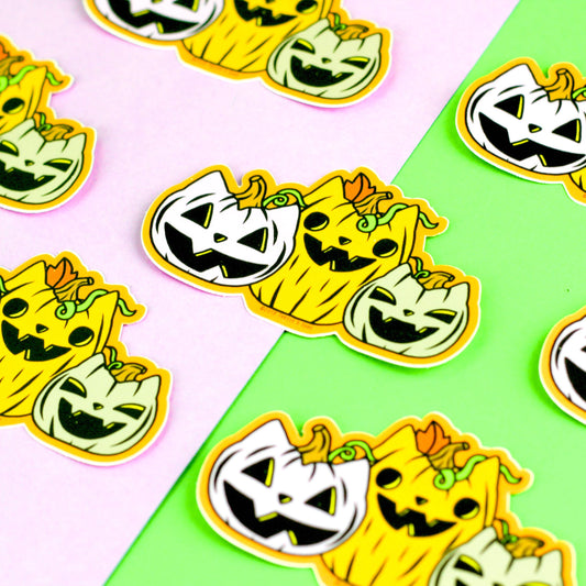 Pump-Kitten Patch Pumpkin Cat Halloween Vinyl Sticker