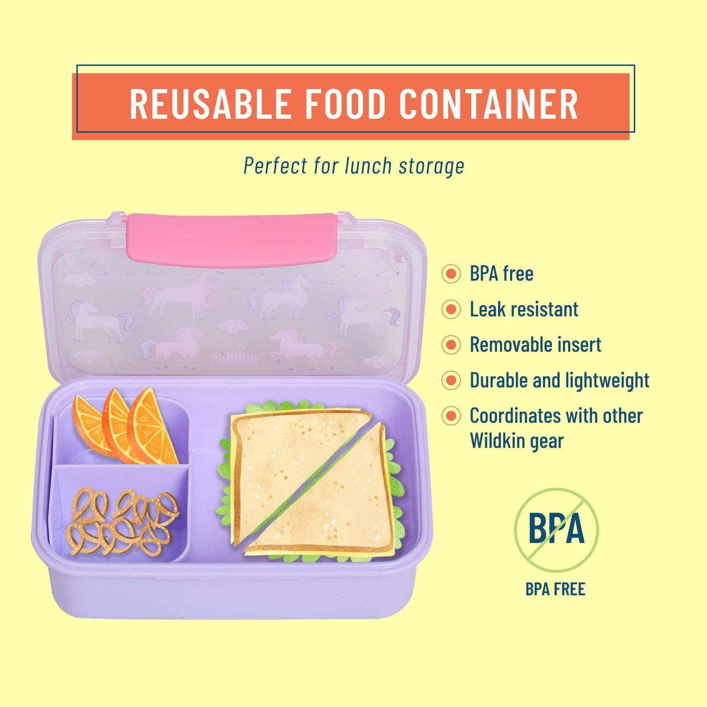 Unicorn Reusable Food Container Bento Box