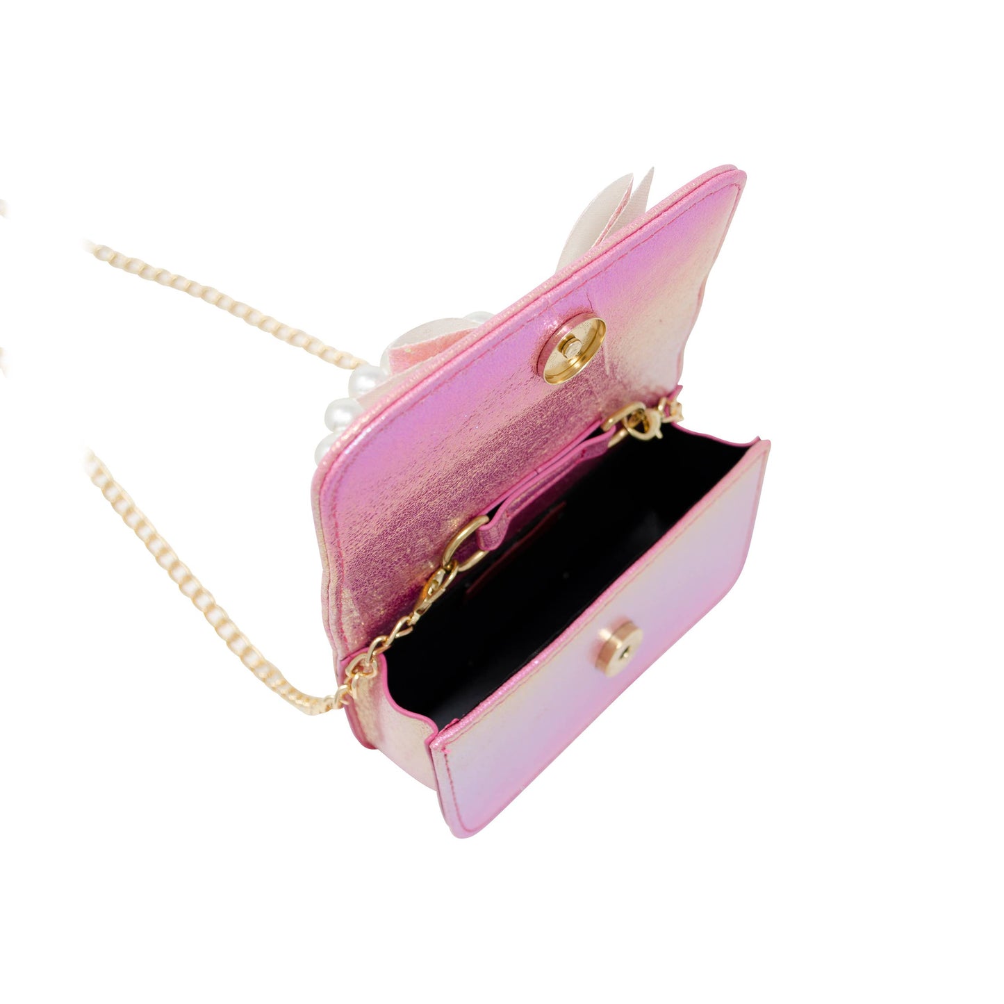 Glitter Bow Pearl Handle Bag