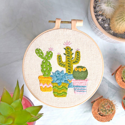 Embroidery By Numbers Stitch Kit - Cacti