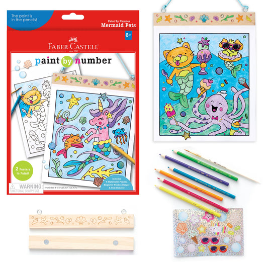 Paint by Numbers Mermaid Pets Hanging Wall Art Kit for Kids