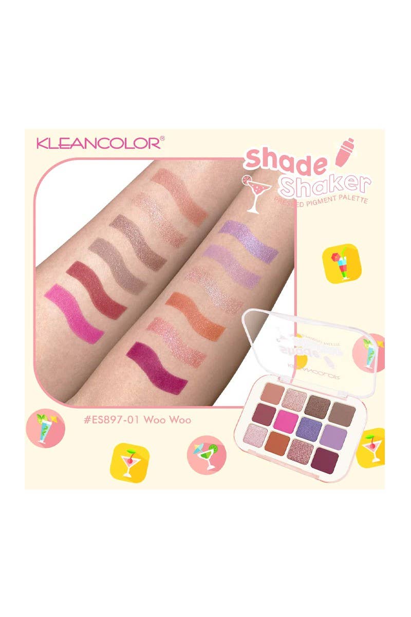 Kleancolor ES897 Shade Shaker Pressed Pigment Palette - 12pc