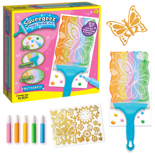 Squeegeez Magic Reveal Art Butterfly Paint Set for Kids