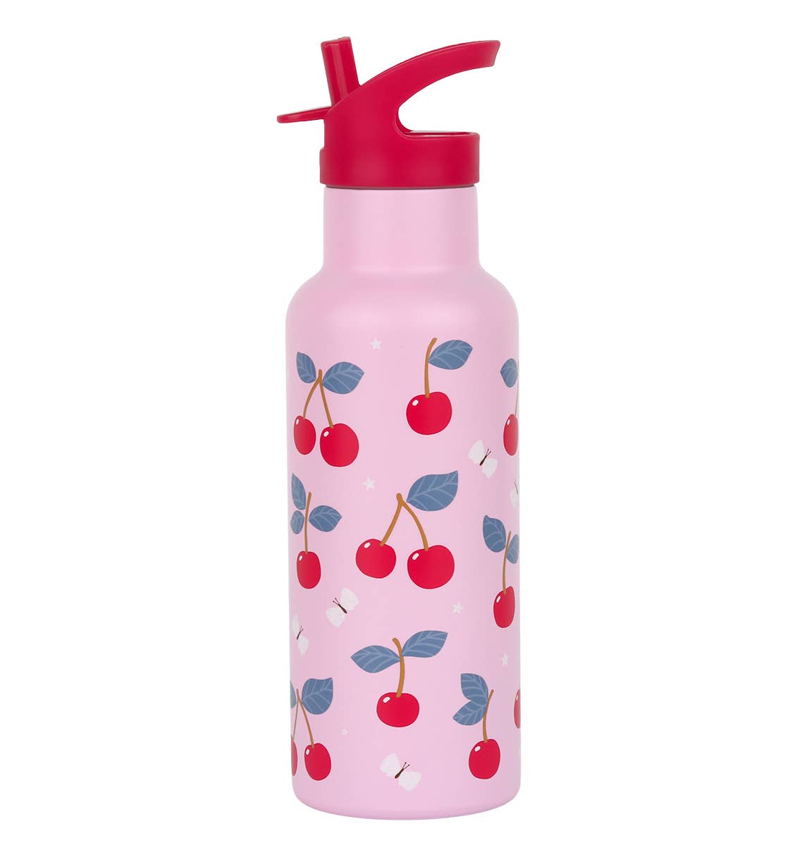 XL stainless steel drink/water bottle: Cherries