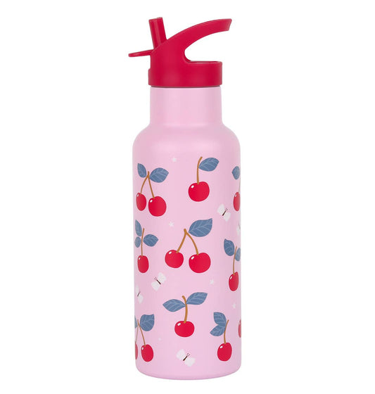 XL stainless steel drink/water bottle: Cherries