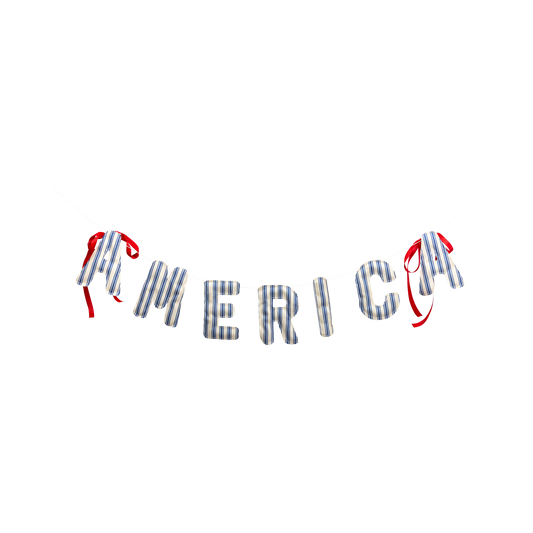 HAM1204 - America Ticking Linen Puffy Banner