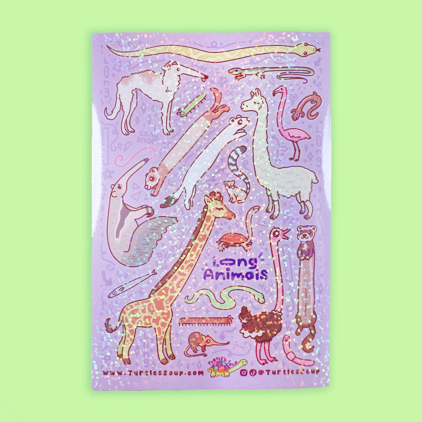 Long Animals Vinyl Sticker Sheet