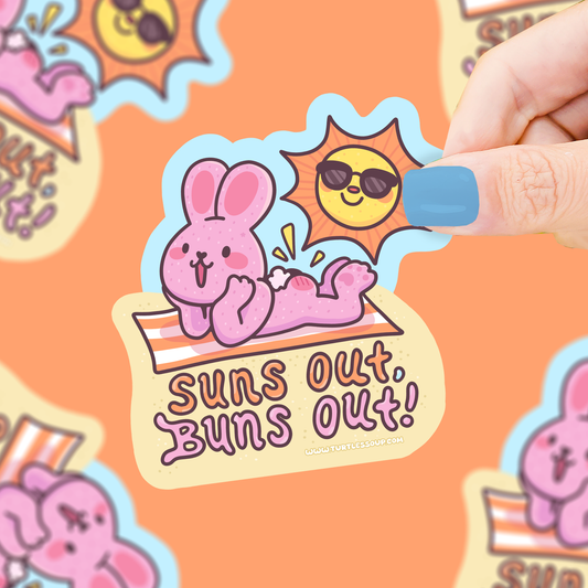 Suns Out Buns Out | Bunny | Beach | Travel | Vinyl Sticker