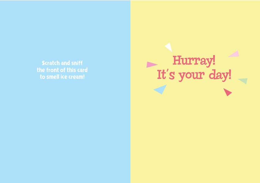 Ice Cream Cone Scratch & Sniff Birthday Card