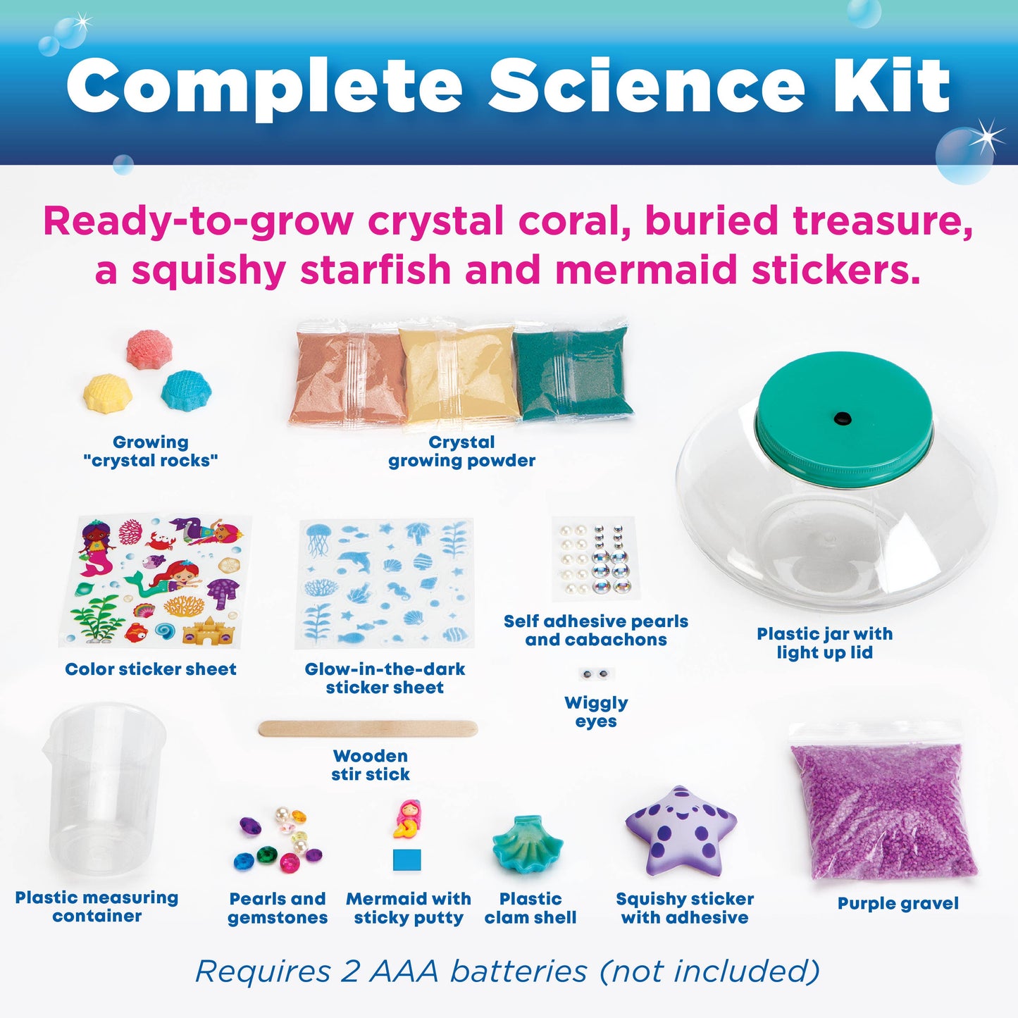 Grow Your Own Crystal Mermaid Terrarium DIY Kit for Kids