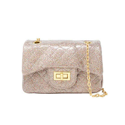 Classic Quilted Sparkle Mini Bag: Hot Pink