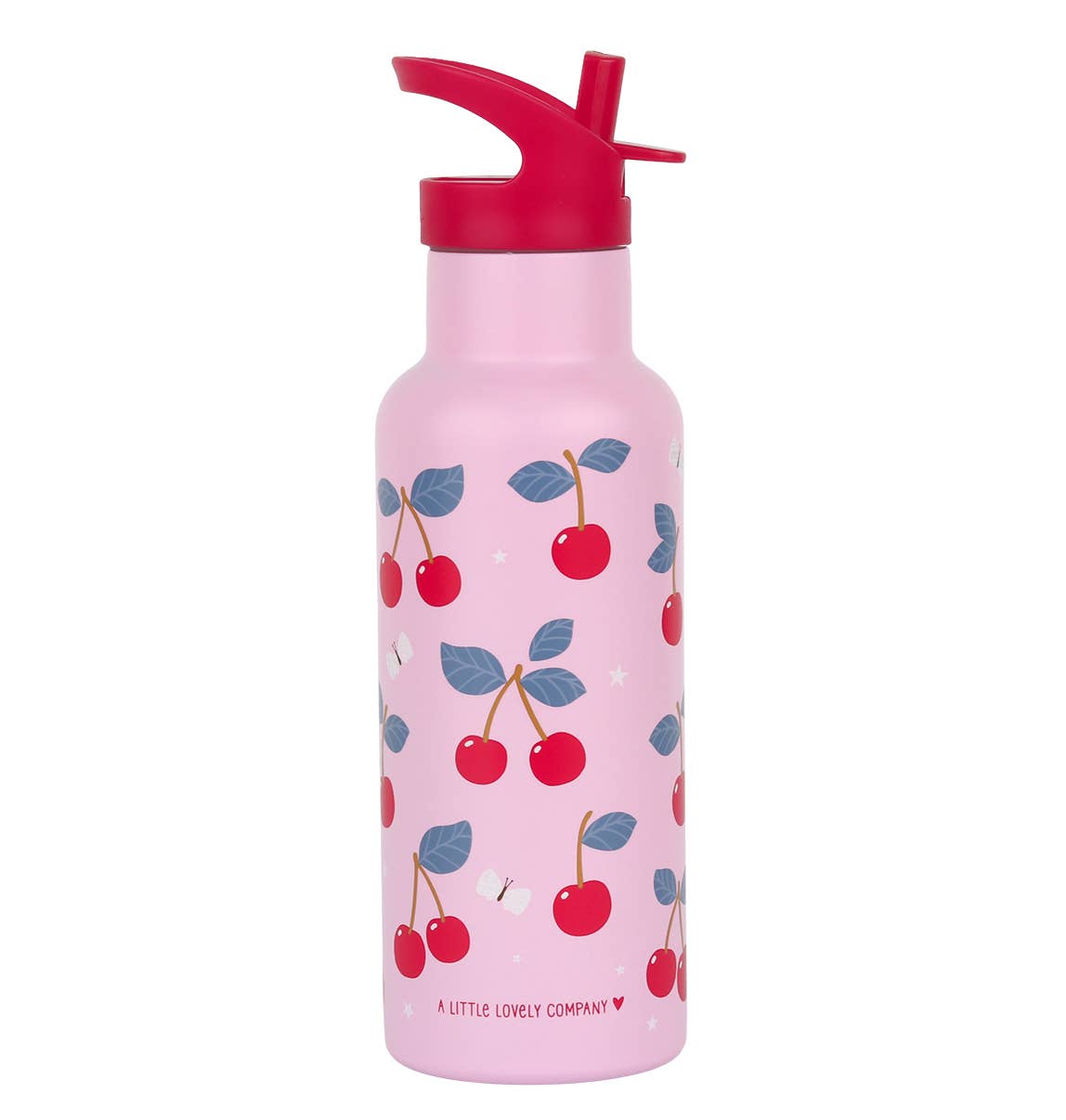 XL stainless steel drink/water bottle: Cherries