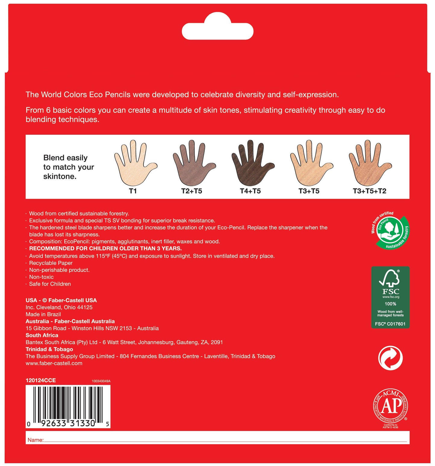 World Colors - 27 Color Pencils with Skin Tones - EcoPencils