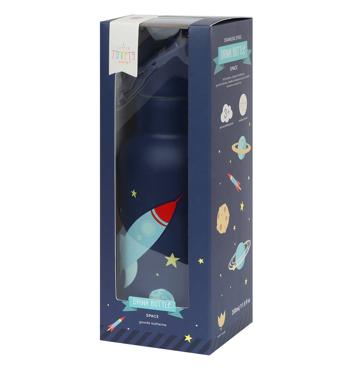 Kids stainless steel drink/water bottle: Space