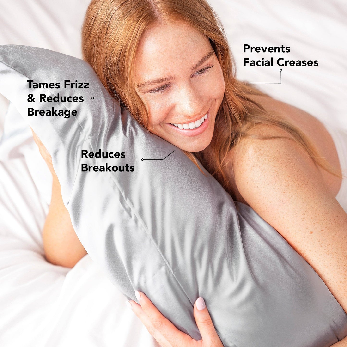 Satin Pillowcase -  Silver