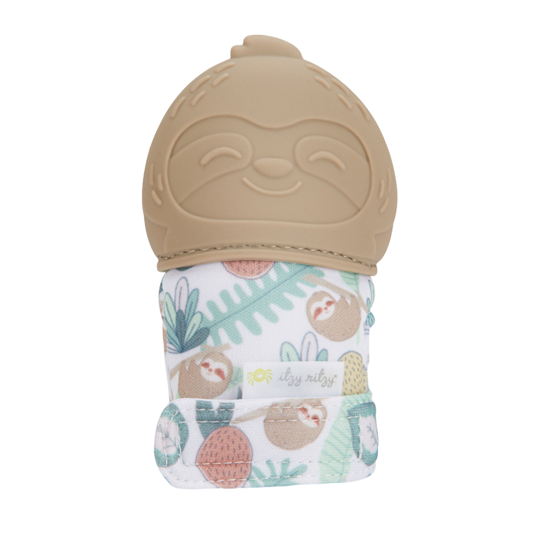 Itzy Mitt™ Silicone Teething Mitts: Lilac Dino