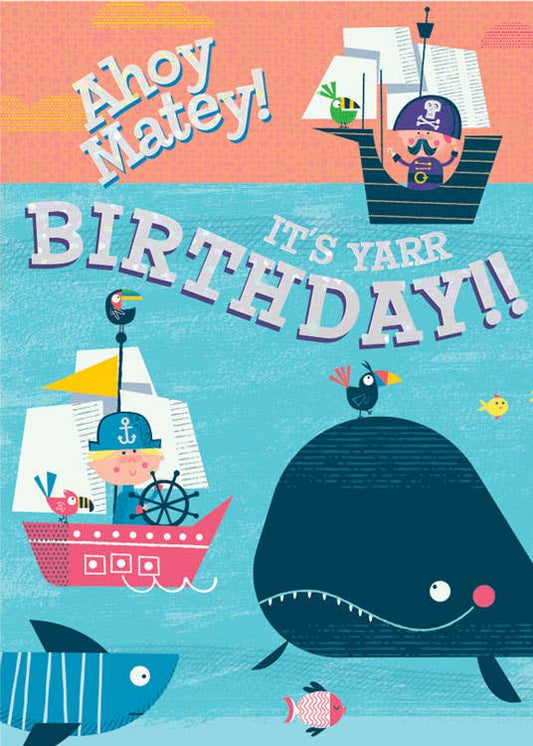 Birthday Pirates Foil Card