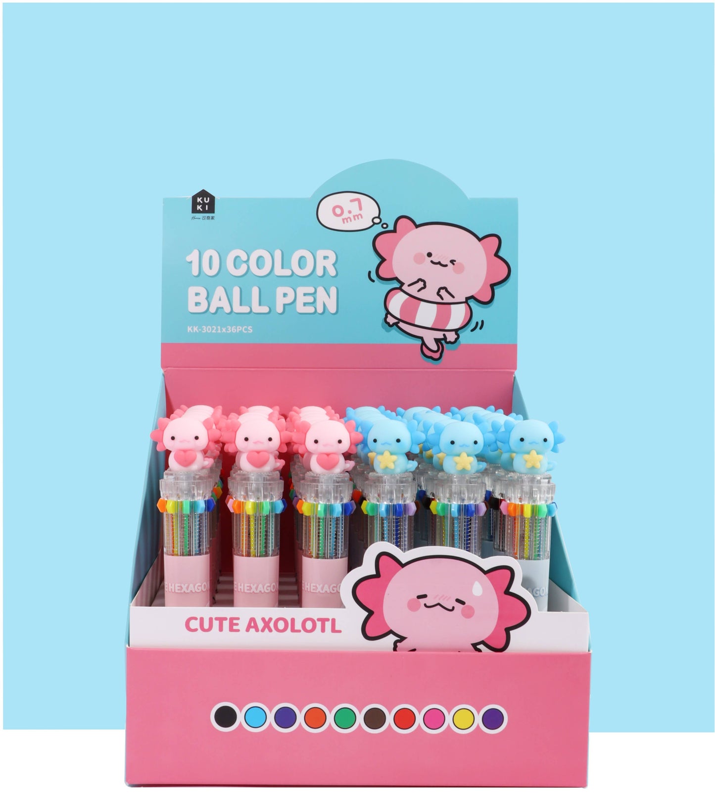 23035 Axolotl 10-Color Retractable Ball Pen-36