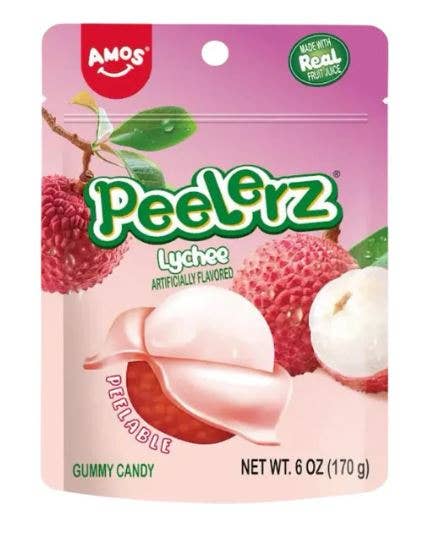 Amos Peelerz Lychee, 6oz Bag, 12ct