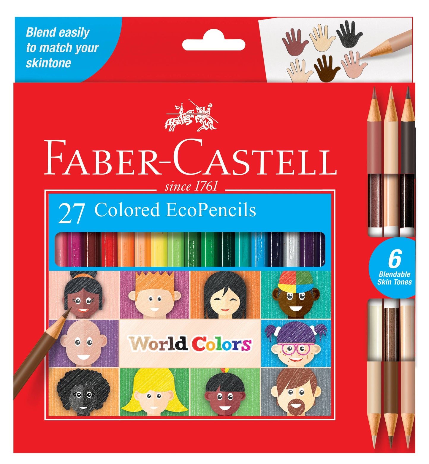 World Colors - 27 Color Pencils with Skin Tones - EcoPencils