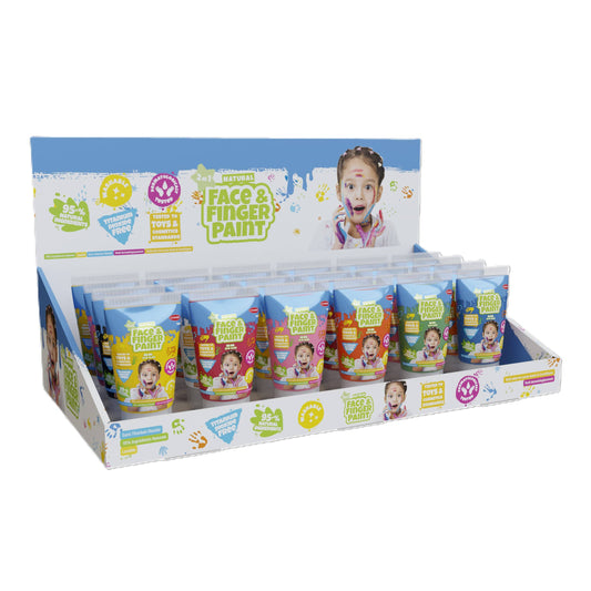 2.3oz Natural Face & Finger Paints - 24pcs Display