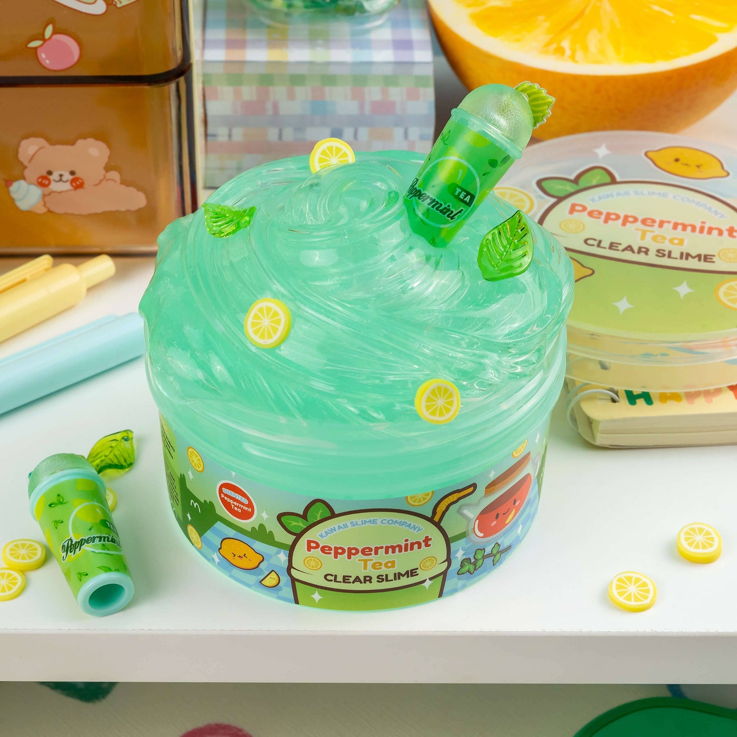 Peppermint Tea Clear Slime (4pcs/case)
