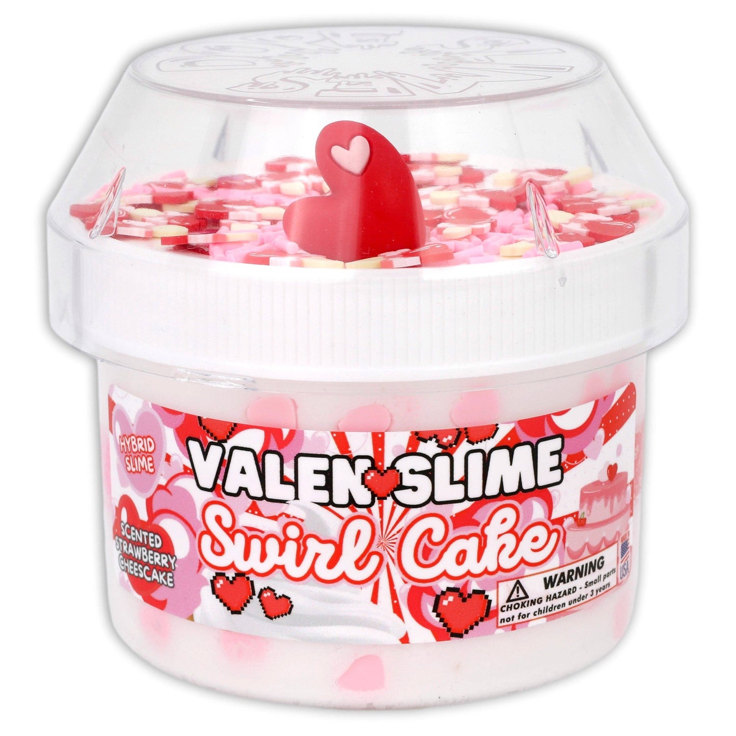 Valen-Slime Swirl Cake - Hybrid Textured Slime