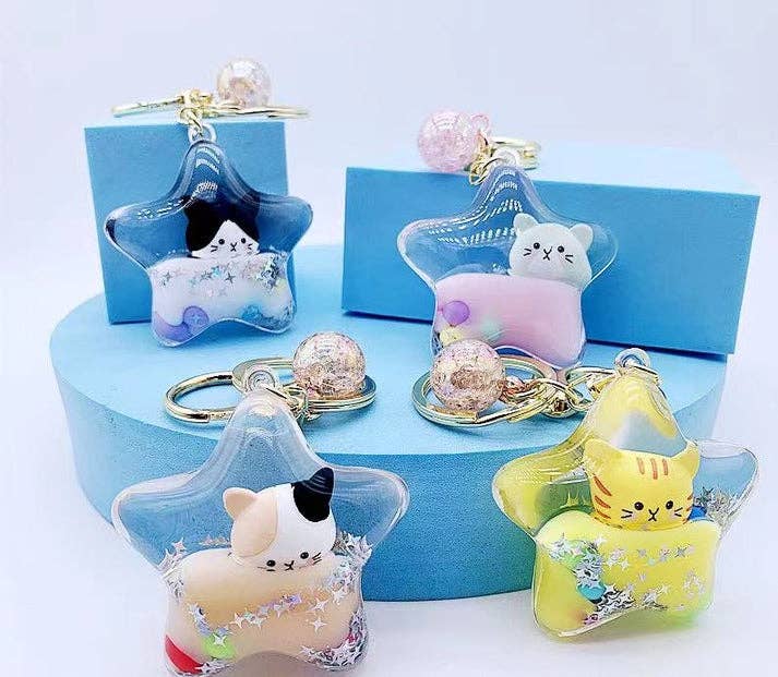 12090 Kitty Star Floaty Key Charms