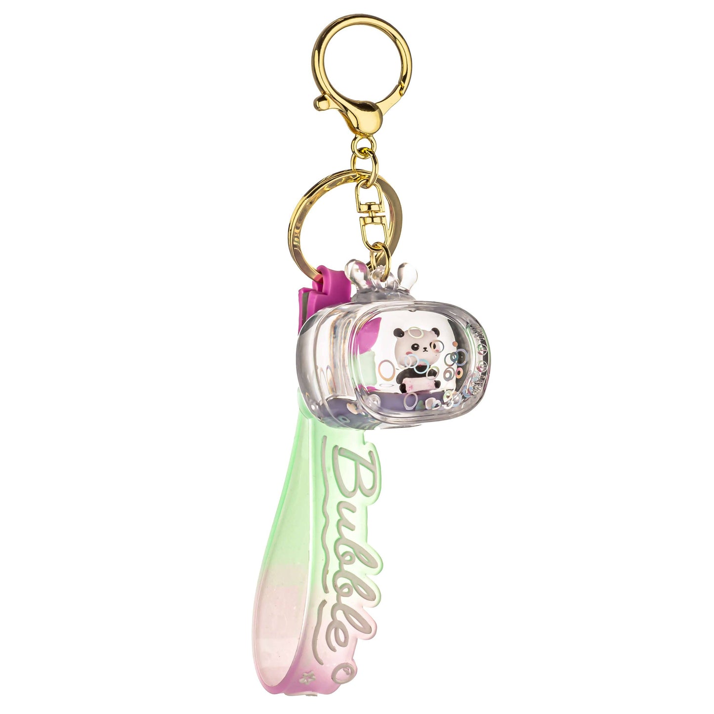 Cute Panda Cartoon TV Liquid Effort Sensory Keychain