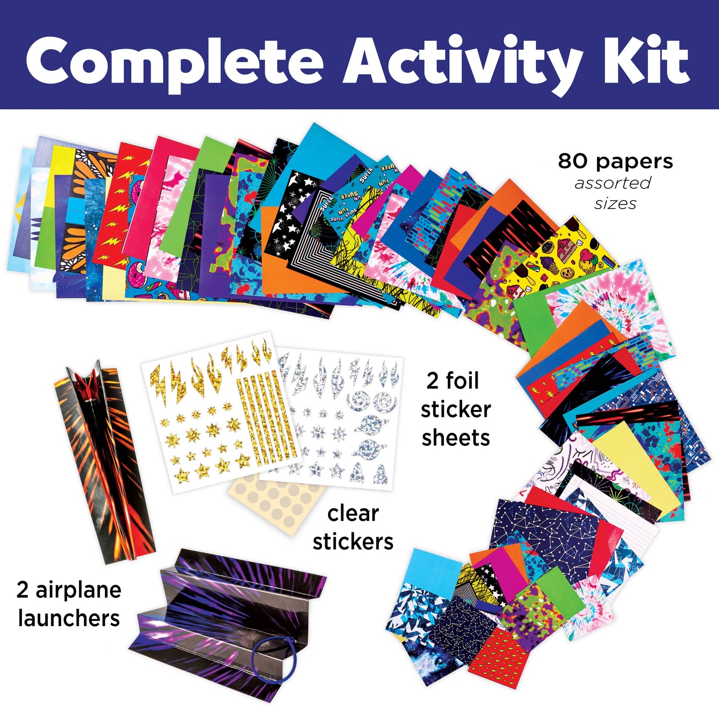 Stunt Squadron Paper Airplane Craft Kit for Kids