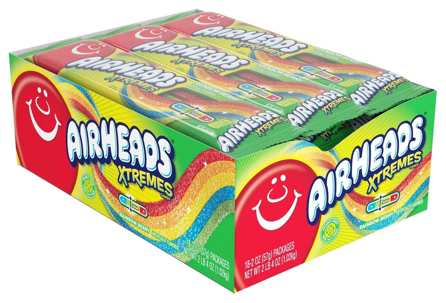 Airheads Xtremes Sour Candy Belts 2oz, 18ct