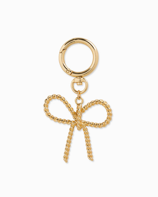 Metal Rope Texture Bow Bag Charm Keychain