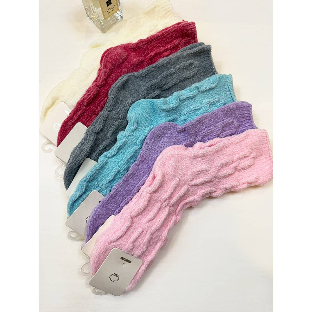 Soft Textured Solid Chinelle Socks