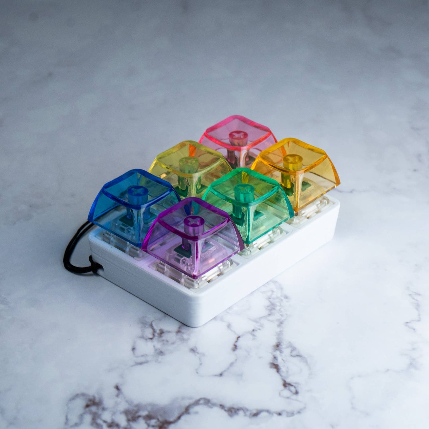 6 Key Rainbow Rocks: Mechanical Keyboard Fidget Keychain